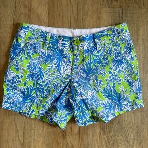 Lilly Pulitzer Blue and Green Floral Women Shorts